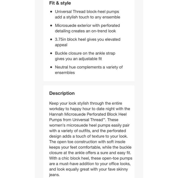 Universal Thread Hannah Laser Cut Block Heel Pumps - Picture 5 of 6